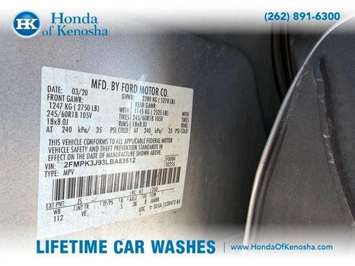 Silver 2020 Ford Edge SEL