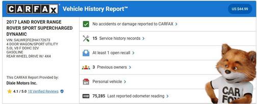 2017 Land Rover Range Rover 5.0L Supercharged