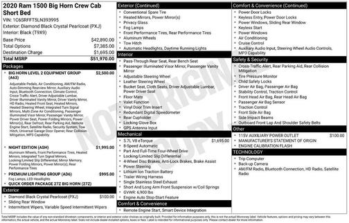 Black 2020 RAM 1500 Big Horn/Lone Star