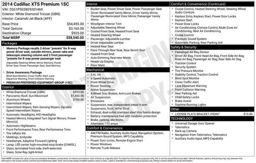 PEARL 2014 Cadillac XTS Premium