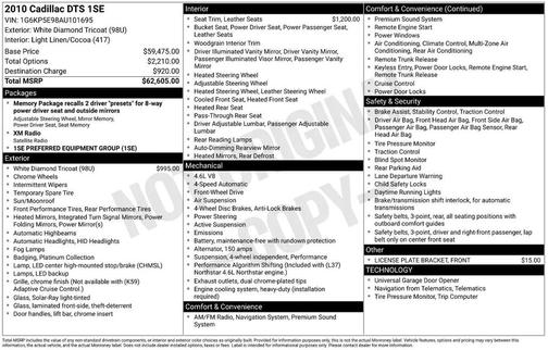 2010 Cadillac DTS Platinum Collection