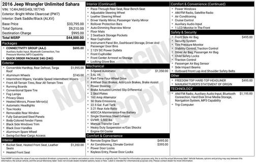 2016 Jeep Wrangler Unlimited Sahara