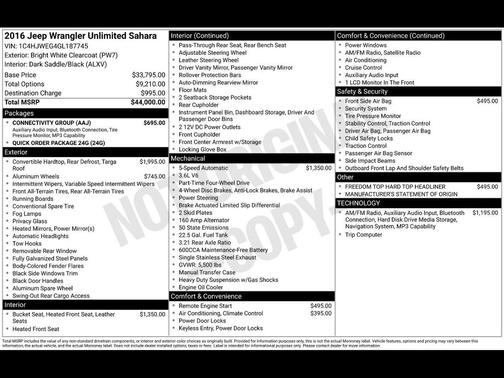 2016 Jeep Wrangler Unlimited Sahara