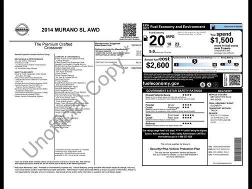 Blue 2014 Nissan Murano SL