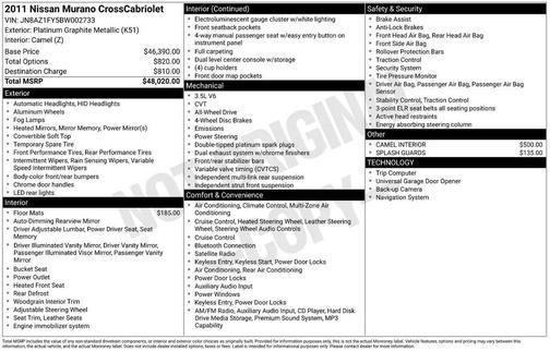 2011 Nissan Murano CrossCabriolet Base