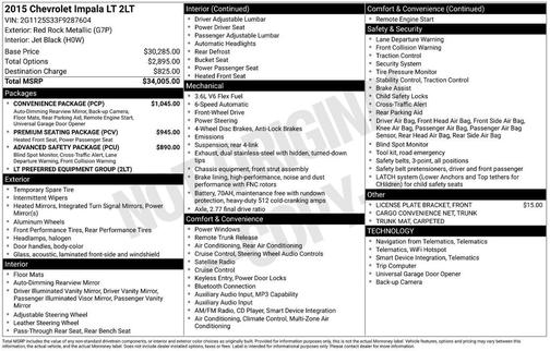 2015 Chevrolet Impala 2LT