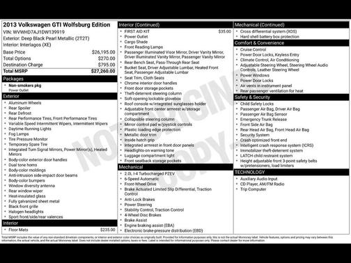 Black 2013 Volkswagen GTI 4-Door