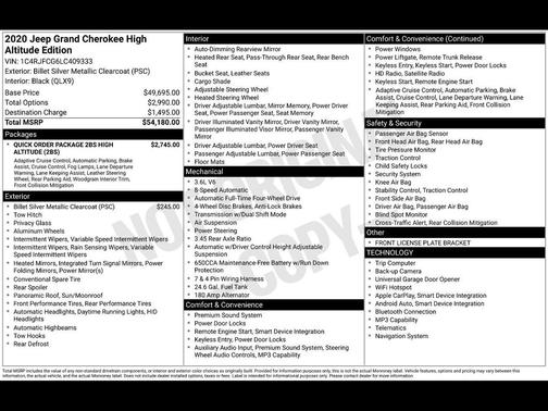 2020 Jeep Grand Cherokee High Altitude