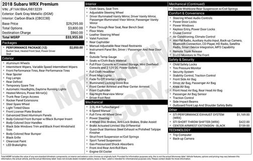 2018 Subaru WRX Premium