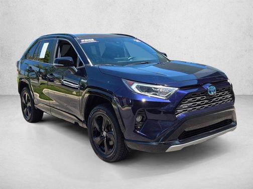 Blue Print/Midnight Black Metallic 2021 Toyota RAV4 Hybrid SE