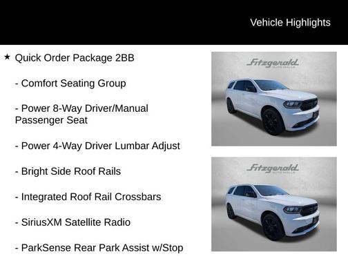 White Knuckle Clearcoat 2018 Dodge Durango SXT