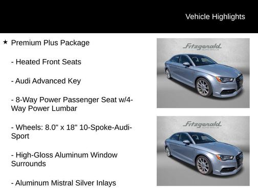 Silver Metallic 2016 Audi A3 2.0T Premium Plus