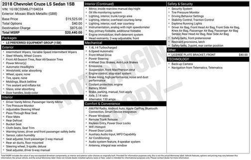 2018 Chevrolet Cruze LS