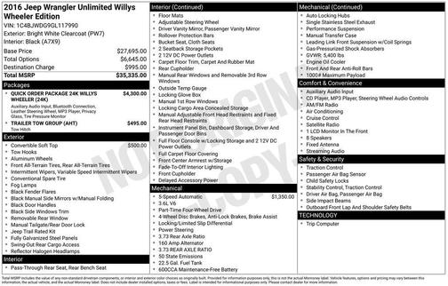 2016 Jeep Wrangler Unlimited Willys Wheeler