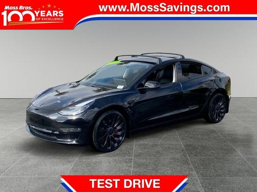 Solid Black 2022 Tesla Model 3 Performance