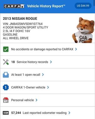 2013 Nissan Rogue SV w/SL Pkg