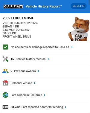 2009 Lexus ES 350 Base