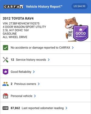 2012 Toyota RAV4 Base