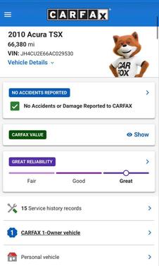 Black 2010 Acura TSX Technology