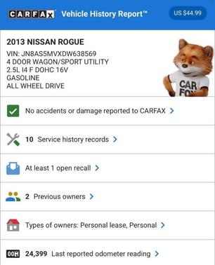 2013 Nissan Rogue SV w/SL Pkg