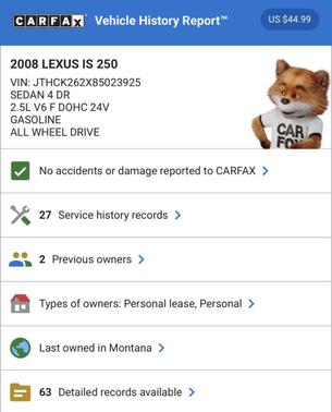 2008 Lexus IS 250 Base