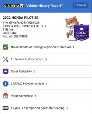 2022 Honda Pilot AWD Special Edition