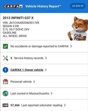2013 INFINITI G37x Base