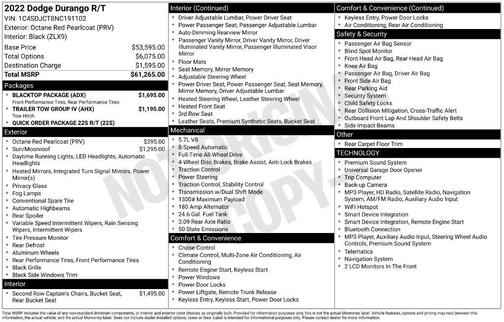 Octane Red Pearlcoat 2022 Dodge Durango R/T