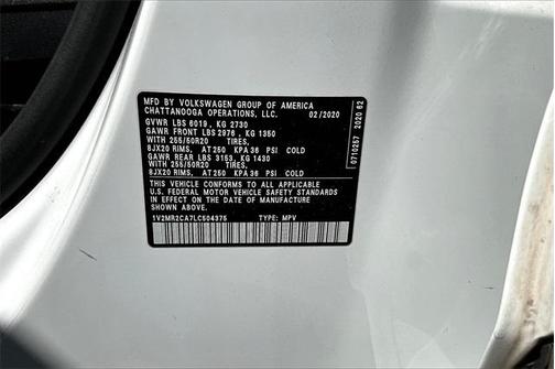 2020 Volkswagen Atlas 3.6L SEL