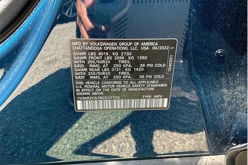 2022 Volkswagen Atlas 3.6L SE w/Technology