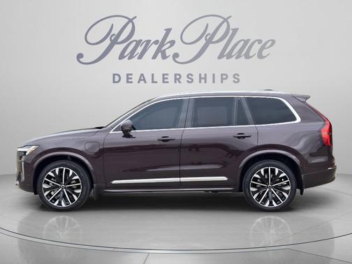 Mulberry Red Metallic 2026 Volvo XC90 Plug-In Hybrid Ultra, T8 AWD, Electric/Gasoline, Bright, 7 Seats