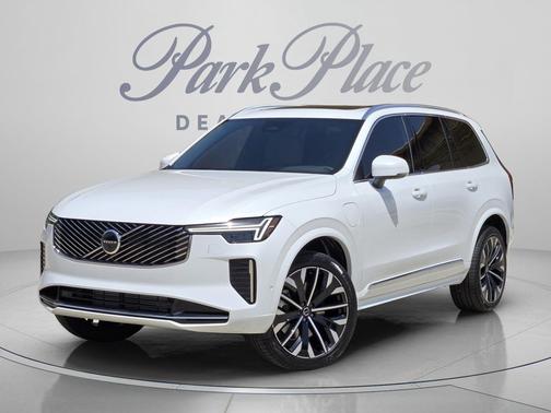 Crystal White Pearl 2026 Volvo XC90 Plug-In Hybrid Plus, T8 AWD, Electric/Gasoline, Bright, 7 Seats
