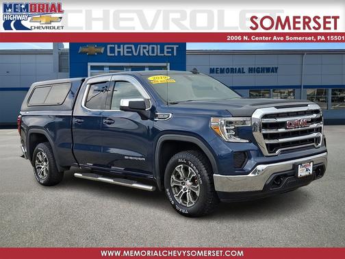 Pacific Blue Metallic 2019 GMC Sierra 1500 4WD Double Cab 147" SLE
