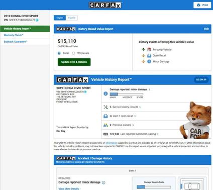 2019 Honda Civic Sport