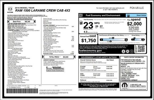 Bright Silver Metallic Clearcoat 2018 RAM 1500 Laramie