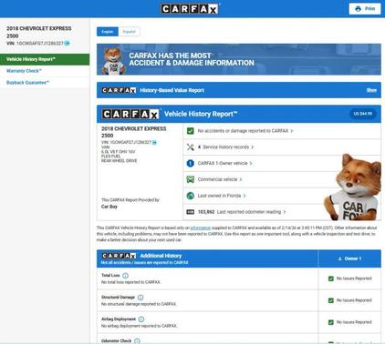 2018 Chevrolet Express 2500 Work Van