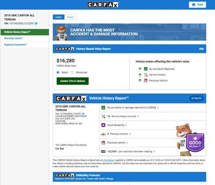 2018 GMC Canyon All Terrain