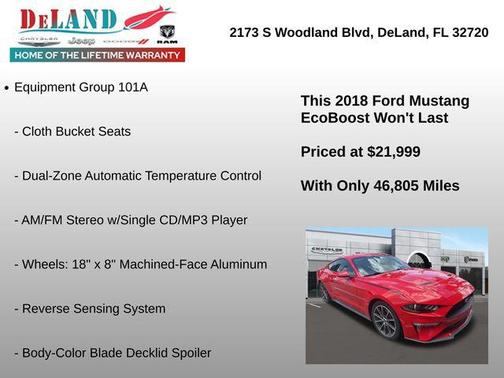 Race Red 2018 Ford Mustang EcoBoost