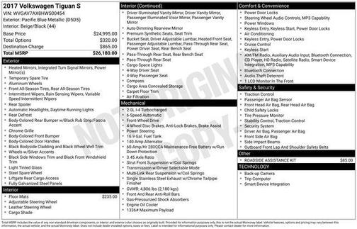 2017 Volkswagen Tiguan 2.0T S