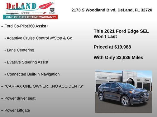 Agate Black Metallic 2021 Ford Edge SEL