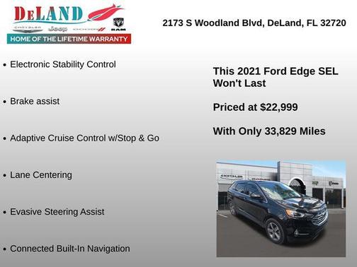 Agate Black Metallic 2021 Ford Edge SEL
