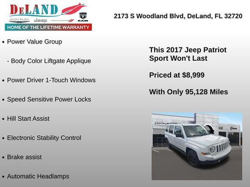 Bright White Clearcoat 2017 Jeep Patriot Sport