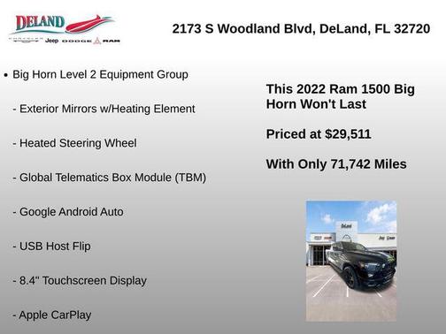 Diamond Black Crystal Pearlcoat 2022 RAM 1500 Big Horn/Lone Star