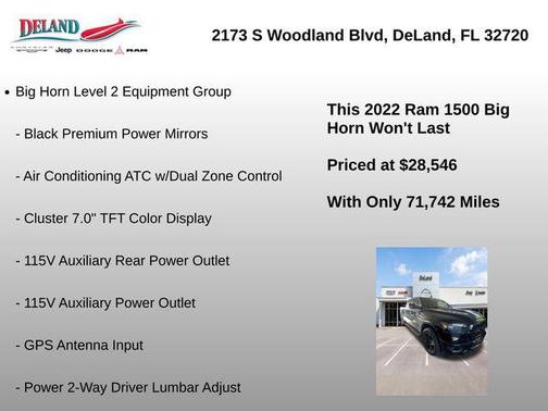 Diamond Black Crystal Pearlcoat 2022 RAM 1500 Big Horn/Lone Star