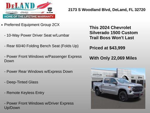 Sterling Gray Metallic 2024 Chevrolet Silverado 1500 Custom Trail Boss