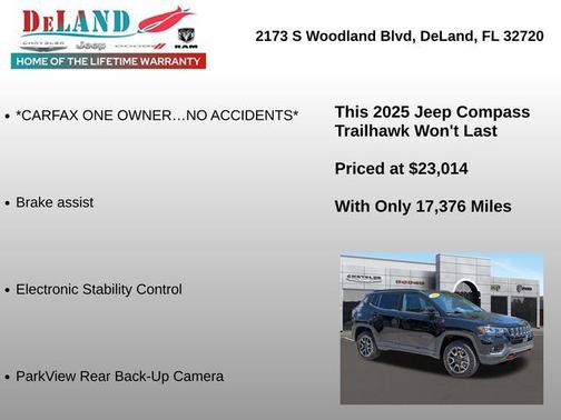 Diamond Black Crystal Pearlcoat 2025 Jeep Compass Trailhawk