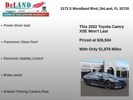 Midnight Black Metallic 2022 Toyota Camry XSE