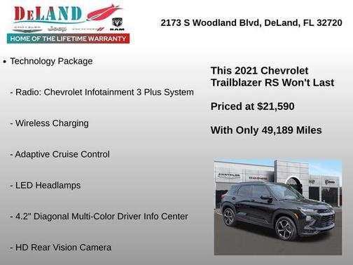 Mosaic Black Metallic 2021 Chevrolet Trailblazer RS