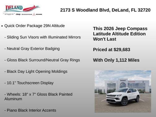 Bright White Clearcoat 2026 Jeep Compass Latitude