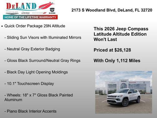 Bright White Clearcoat 2026 Jeep Compass Latitude